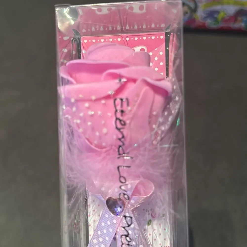Novelty Pink Rose Birthday Valentines Gift Pens 12 Pack (Individually Boxed) NEW